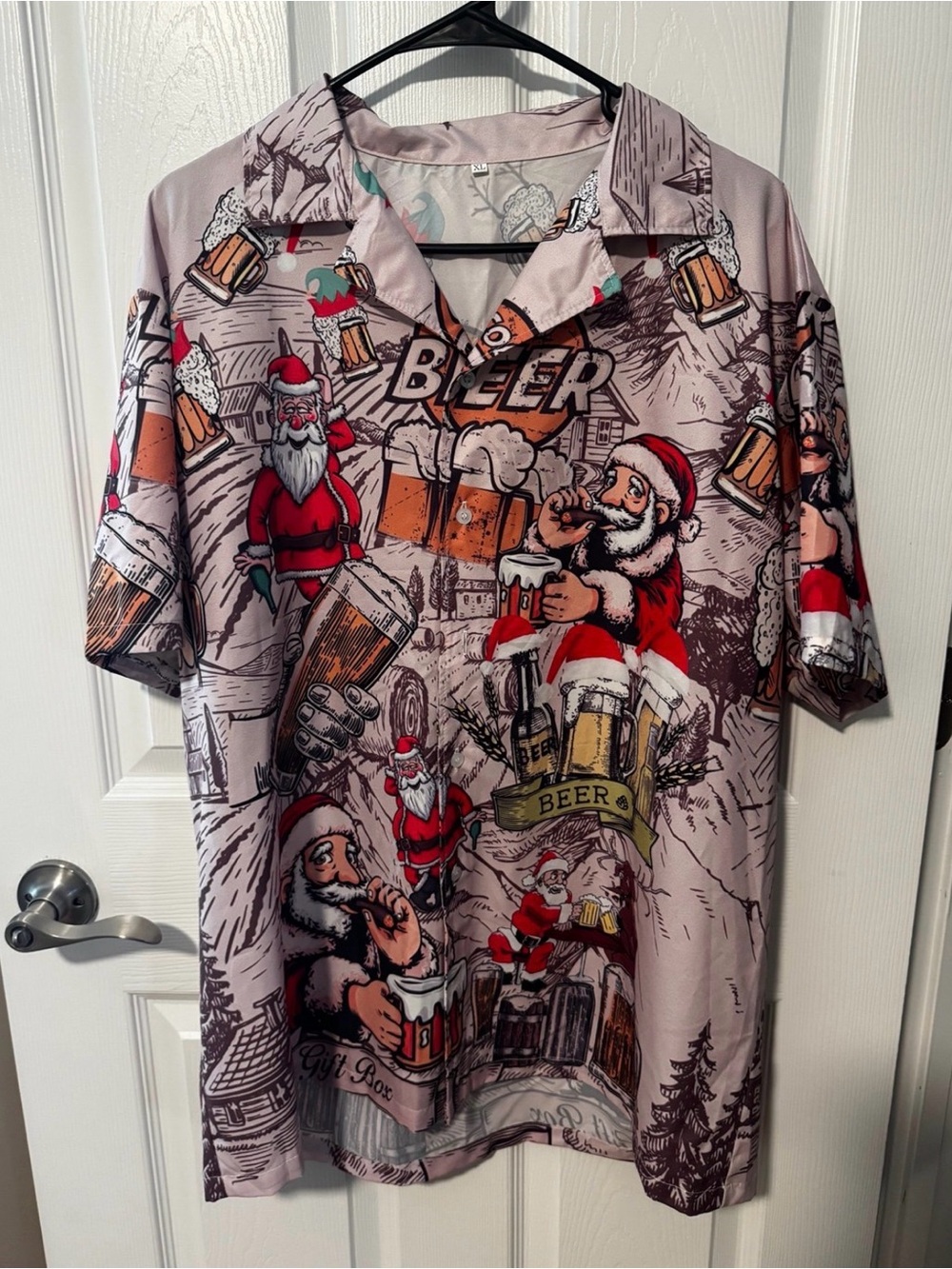 Novelty Santa Beer Ugly Christmas Shirt NWOT